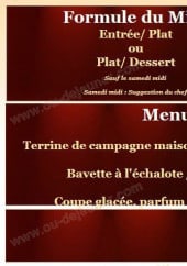 Menu La Table d'Arc - Les menus