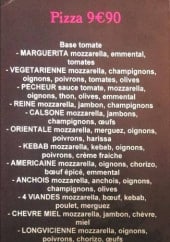 Menu La l'Ouche - Pizzas