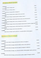 Menu La Côte d'Or - Les pizzas