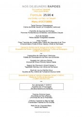 Menu Le Chef Coq - Déjeuner rapides 
