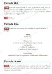 Menu Le Tire Bouchon - Les formules midi, ciné et soir