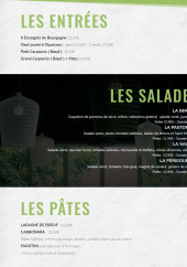 Menu Quetign'eat - Les entrées, salades et pâtes