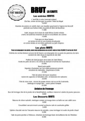 Menu Brut le restaurant - La carte