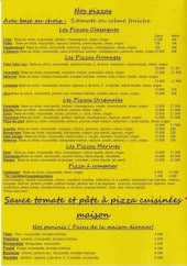 Menu La Calabraise - Pizzas et paninis 