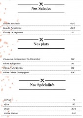 Menu Obraise - Les salades, plats et spécialités