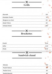 Menu Obraise - Les grills