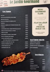 Menu Le Jardin Gourmand - Les tapas,  menu gourmand et plat du jour