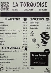 Menu La Turquoise - Les assiettes, burgers, classiques,...