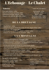 Menu L Échouage - Les entrées, planches ...