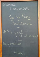 Menu Restaurant De La Gare - Un exemple de menu à emporter