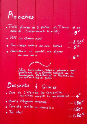 Menu Bar Chez Gaud - Les planches et desserts