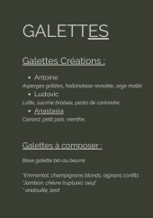 Menu Gwinizh Du - Les galettes