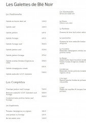 Menu Crêperie des Bains - Les galettes