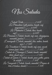 Menu La Crêperie - Salades et galettes simples 