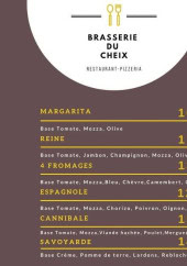 Menu Brasserie du Cheix - Les pizzas