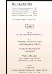 Menu Le bar'gerac - Les classiques et carte