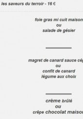 Menu La Calzone - Les menus périgourdins