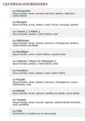 Menu Le Kiosque à Pizzas - Les pizzas gourmandes 