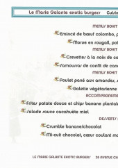 Menu Le Marie Galante Exotic Burgers - Les menus