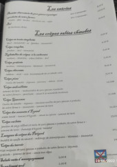 Menu En tête à crêpe - Les entrées et crepes salés chaudes