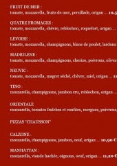 Menu Le Bouchon - Les autres pizzas à base tomate