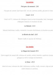 Menu Le Cilaos - les entrées et viandes