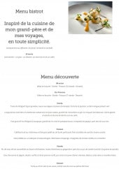 Menu Le Grand Bleu - Le menu bistrot et menu découverte