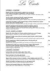 Menu Mélange - La carte