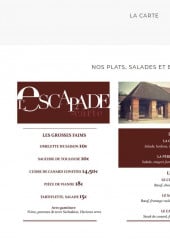Menu L'Escapade - Plats, salades et burgers 