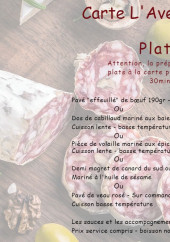 Menu L'aventure - La carte