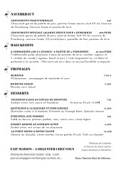 Menu La Table Alsacienne 24 - La carte (suite)