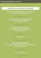 Menu Hôtel de France - Le menu dégustation
