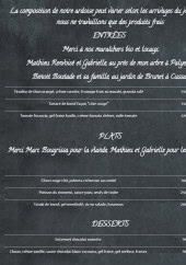 Menu Les terrasses de la côte rouge - L'ardoise