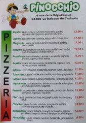 Menu Pinocchio - Pizzas