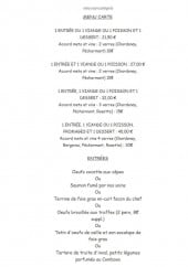 Menu Coulier - Les formules et entrées