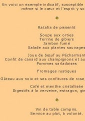Menu Layotte te ravigote - Les informations sur le menu