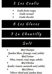 Menu Bubble Waffle & Cie - Les gaufres salés, glaces, ....