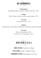 Menu L'Alchimie - Les gourmandises et menus