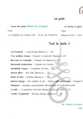 Menu l'Unalôme - Le pain  et tout le reste