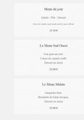 Menu La malate - Les menus