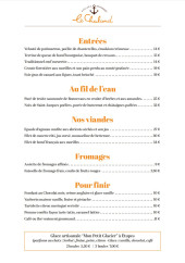 Menu Le Chaland - La carte