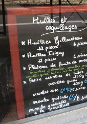 Menu Le Fils du Poissonnier - Huitres