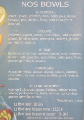 Menu Natural Bowl - Les bowls