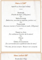 Menu La Caburade - menu à 26€ et menu enfant