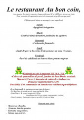 Menu Au Bon Coin - Exemple de menu