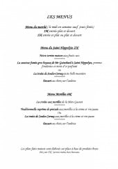 Menu Restaurant le Saint-Hippolyte - menus