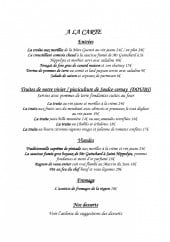 Menu Restaurant le Saint-Hippolyte - entrées, viandes, fromages