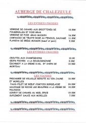 Menu Auberge de Chalezeule - Les entrées et viandes