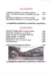 Menu Auberge de Chalezeule - Les poissons et desserts