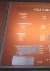 Menu L'Hexagone - Sandwiches, assiettes et paninis 